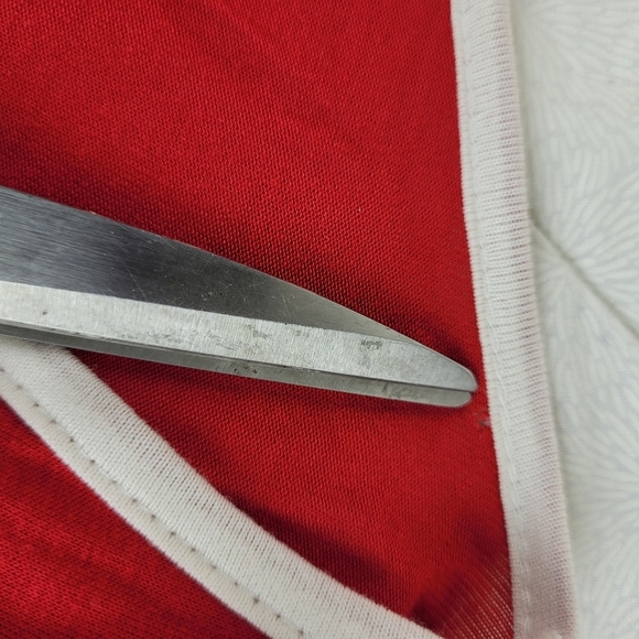 P.Michael Arkansas Razorbacks red long flowy tunic white trim asymmetrical hem L - Picture 12 of 15